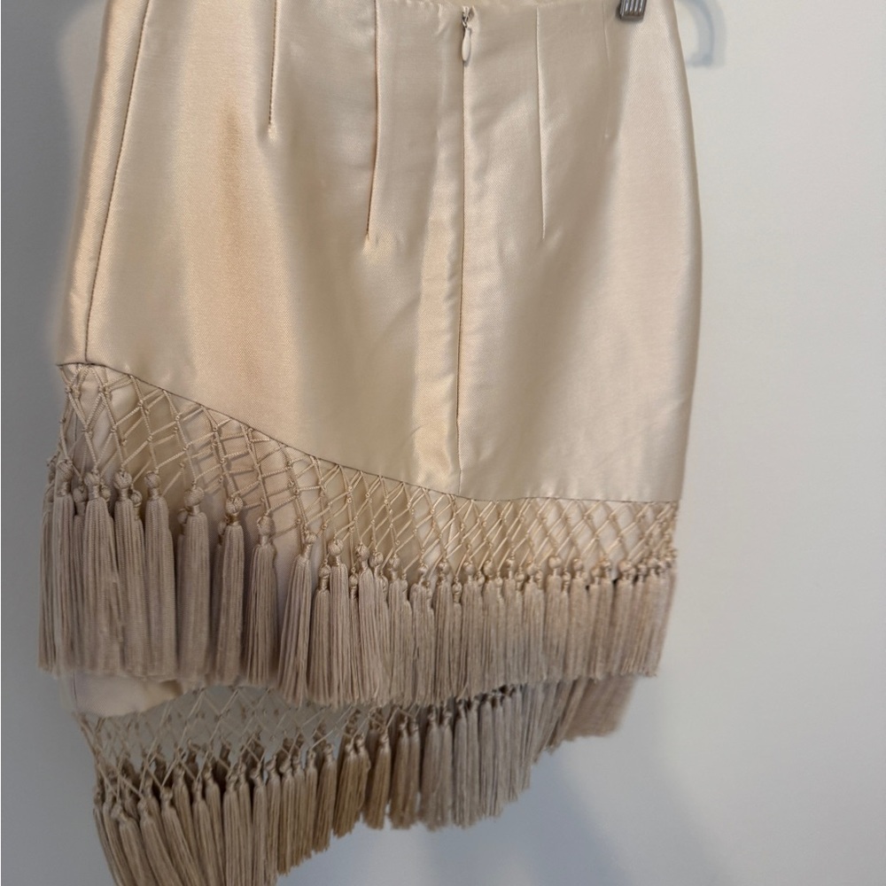 C/MEO Collective Firestone Cream Tassel Mini Skirt